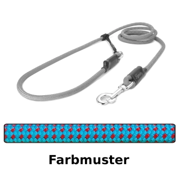 EASYLONG Hundeleine - L - 4m - hellblau mit roten Punkten